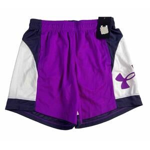 New Under Armour Women's Basketball Baseline Shorts 6” Purple/Blue Size M/MD
